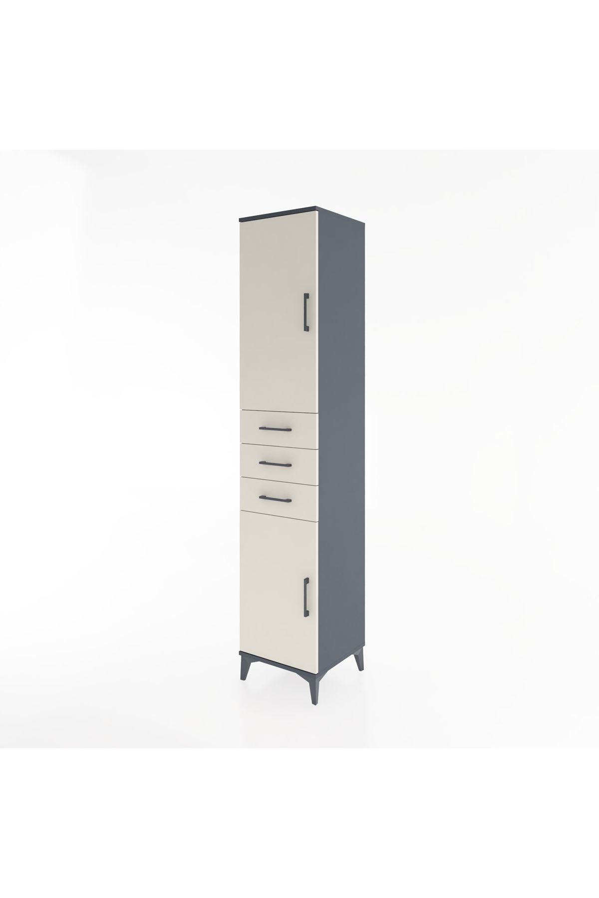 Hyperion Dolap 4 Raflı 3 Çekmeceli 2 Kapaklı 44x44x221 - S61M212V4B
