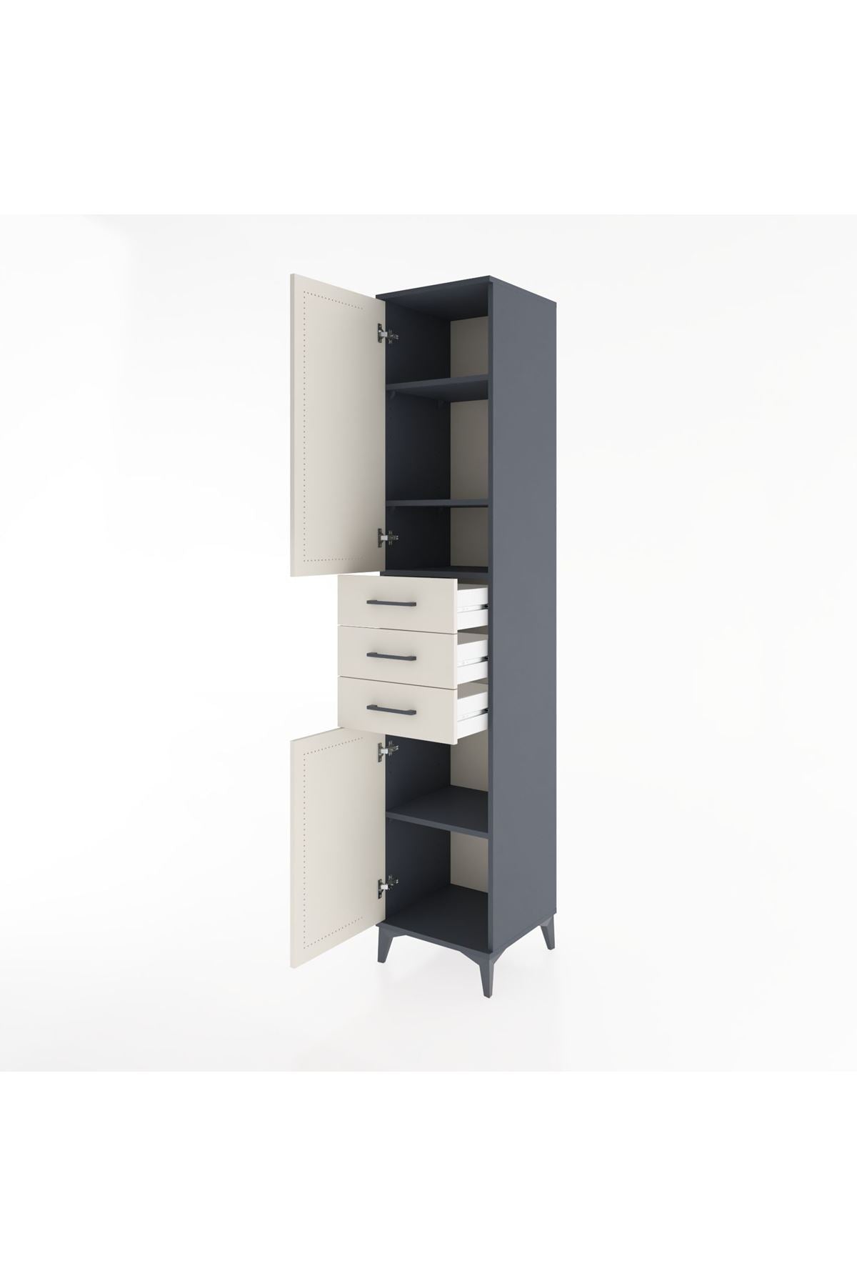 Hyperion Dolap 4 Raflı 3 Çekmeceli 2 Kapaklı 44x44x221 - S61M212V4B