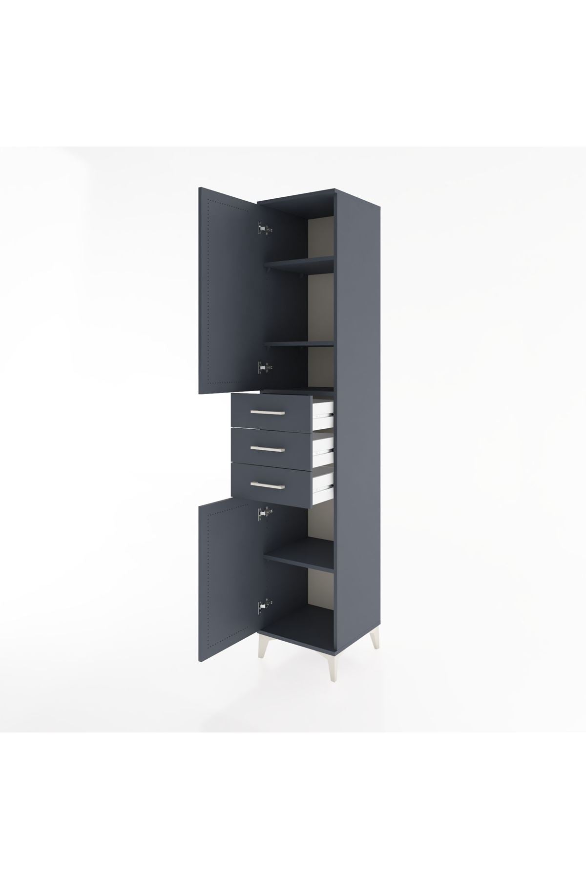 Hyperion Dolap 4 Raflı 3 Çekmeceli 2 Kapaklı 44x44x221 - S61M212V5B