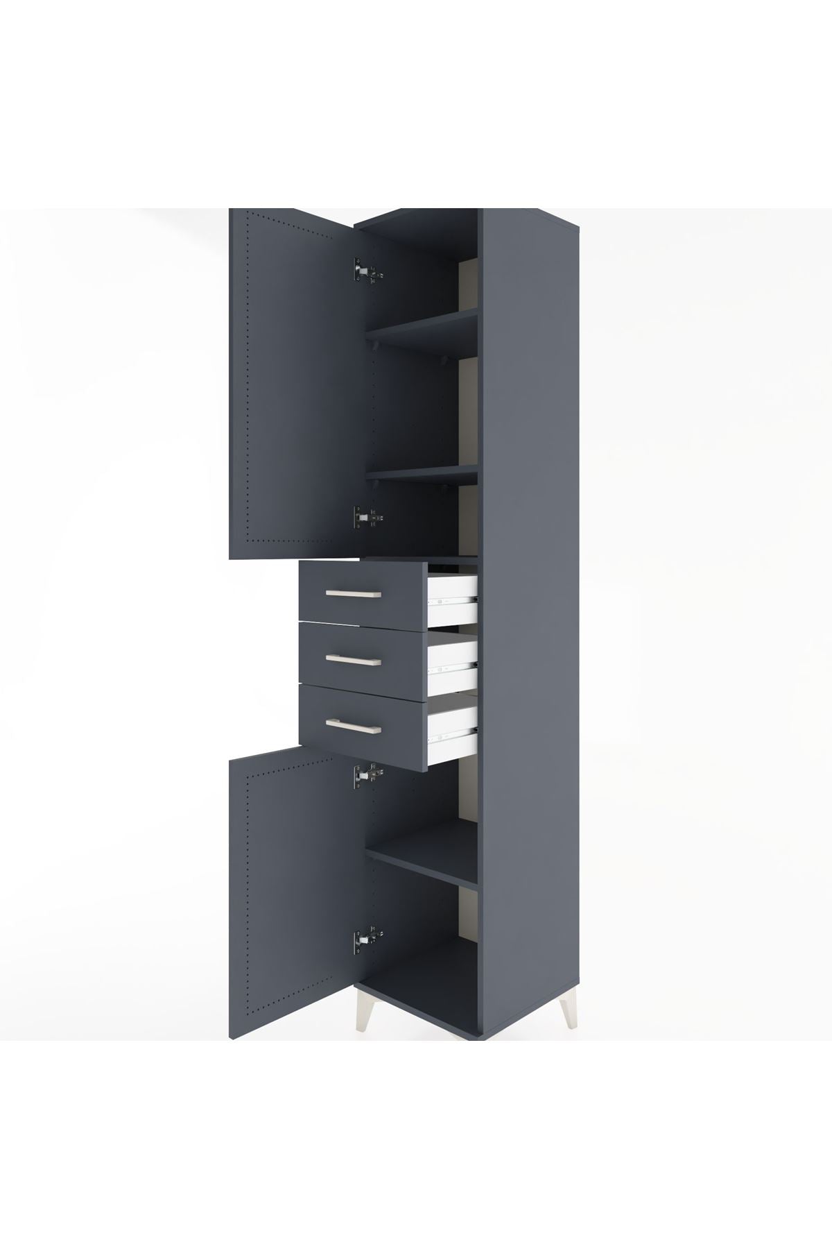 Hyperion Dolap 4 Raflı 3 Çekmeceli 2 Kapaklı 44x44x221 - S61M212V5B