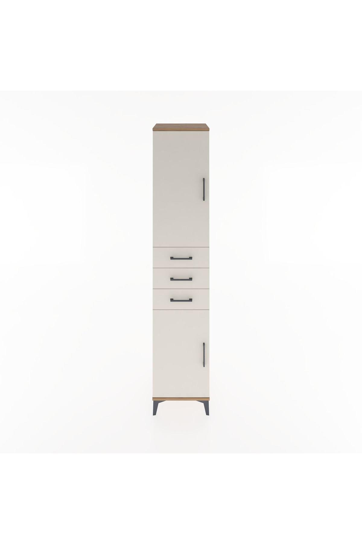 Hyperion Dolap 4 Raflı 3 Çekmeceli 2 Kapaklı 44x44x221 - S61M212V7B
