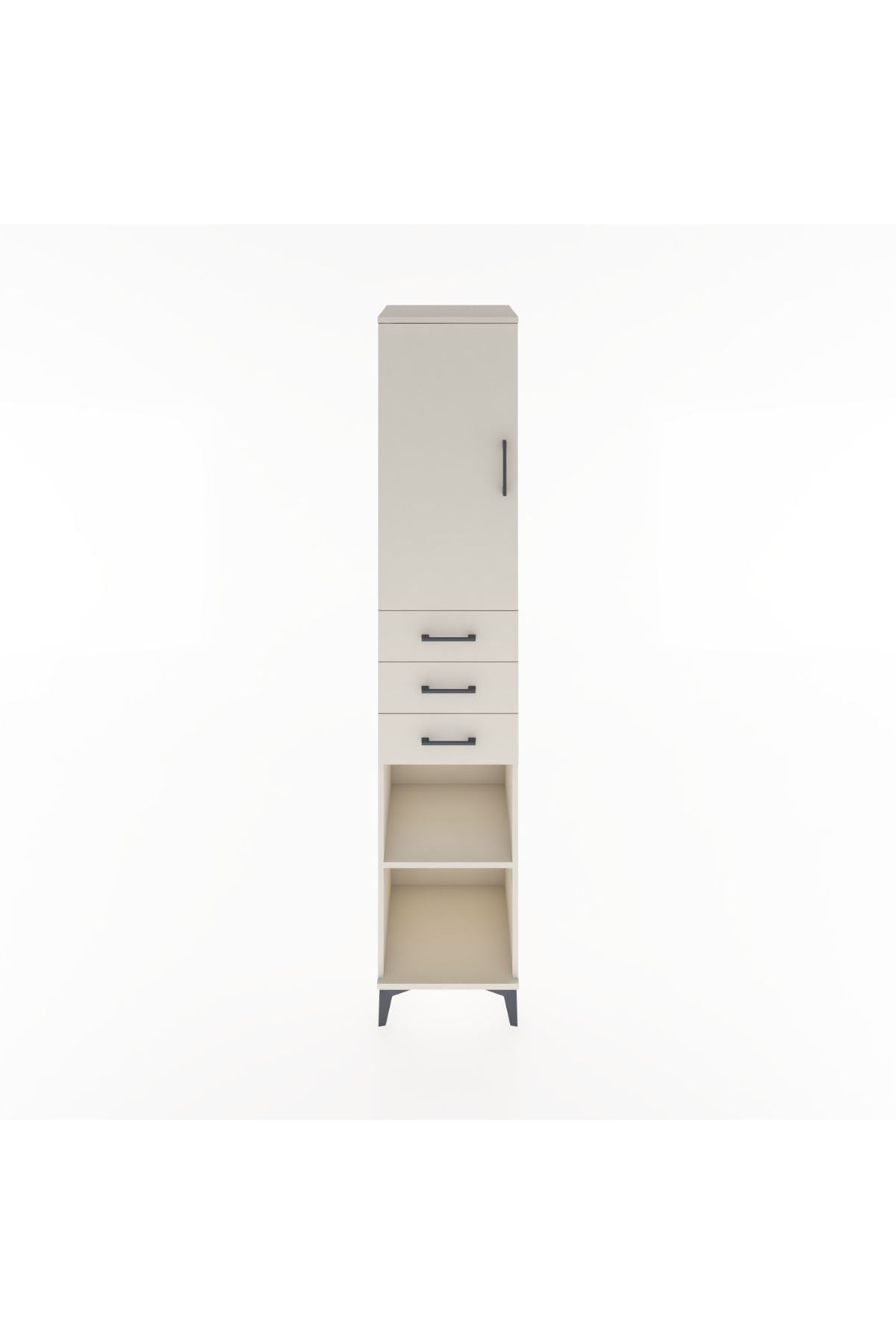 Hyperion Dolap 4 Raflı 3 Çekmeceli Tek Kapaklı 44x44x221 - S61M213V1B