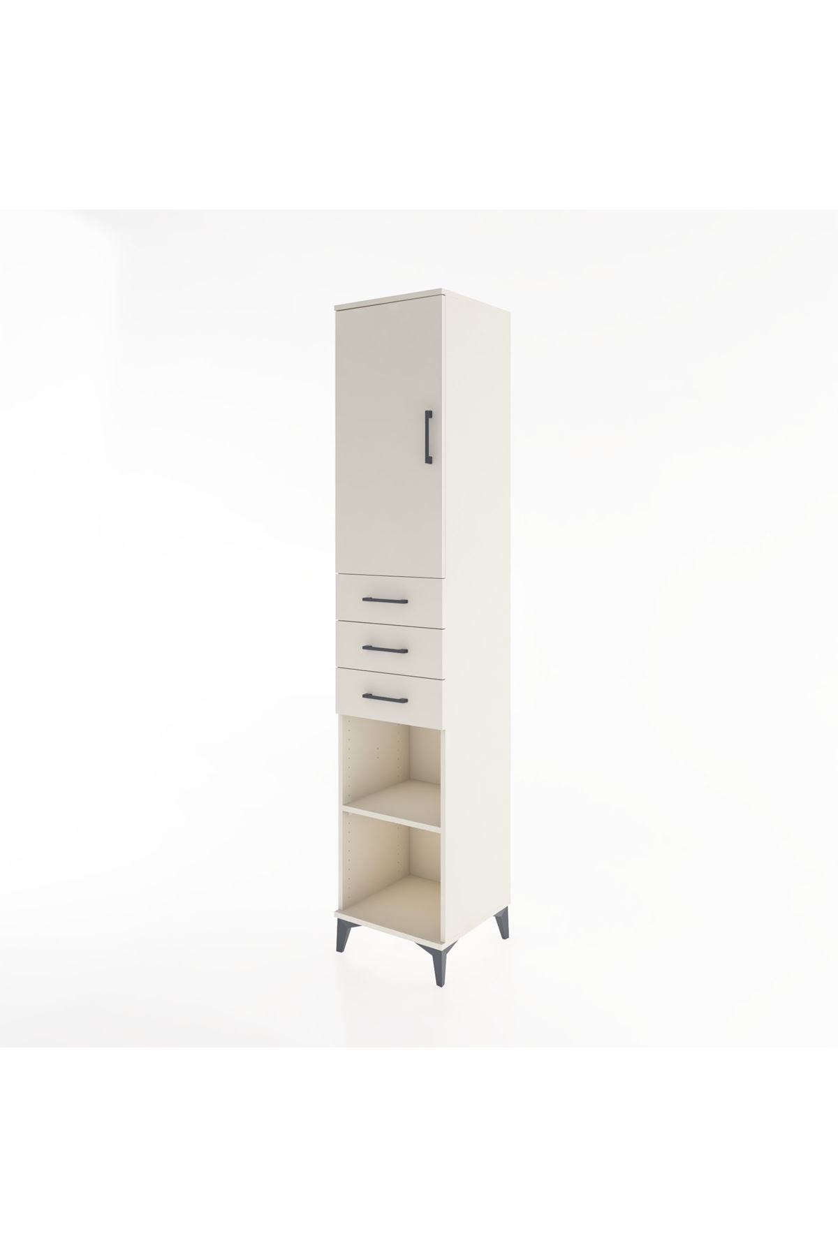 Hyperion Dolap 4 Raflı 3 Çekmeceli Tek Kapaklı 44x44x221 - S61M213V1B