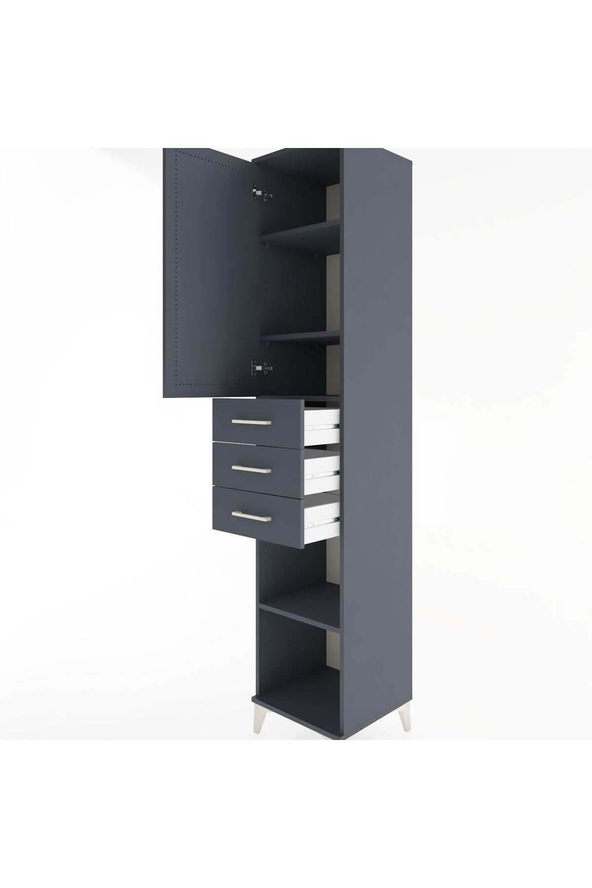 Hyperion Dolap 4 Raflı 3 Çekmeceli Tek Kapaklı 44x44x221 - S61M213V5B