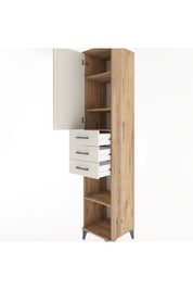 Hyperion Dolap 4 Raflı 3 Çekmeceli Tek Kapaklı 44x44x221 - S61M213V7B