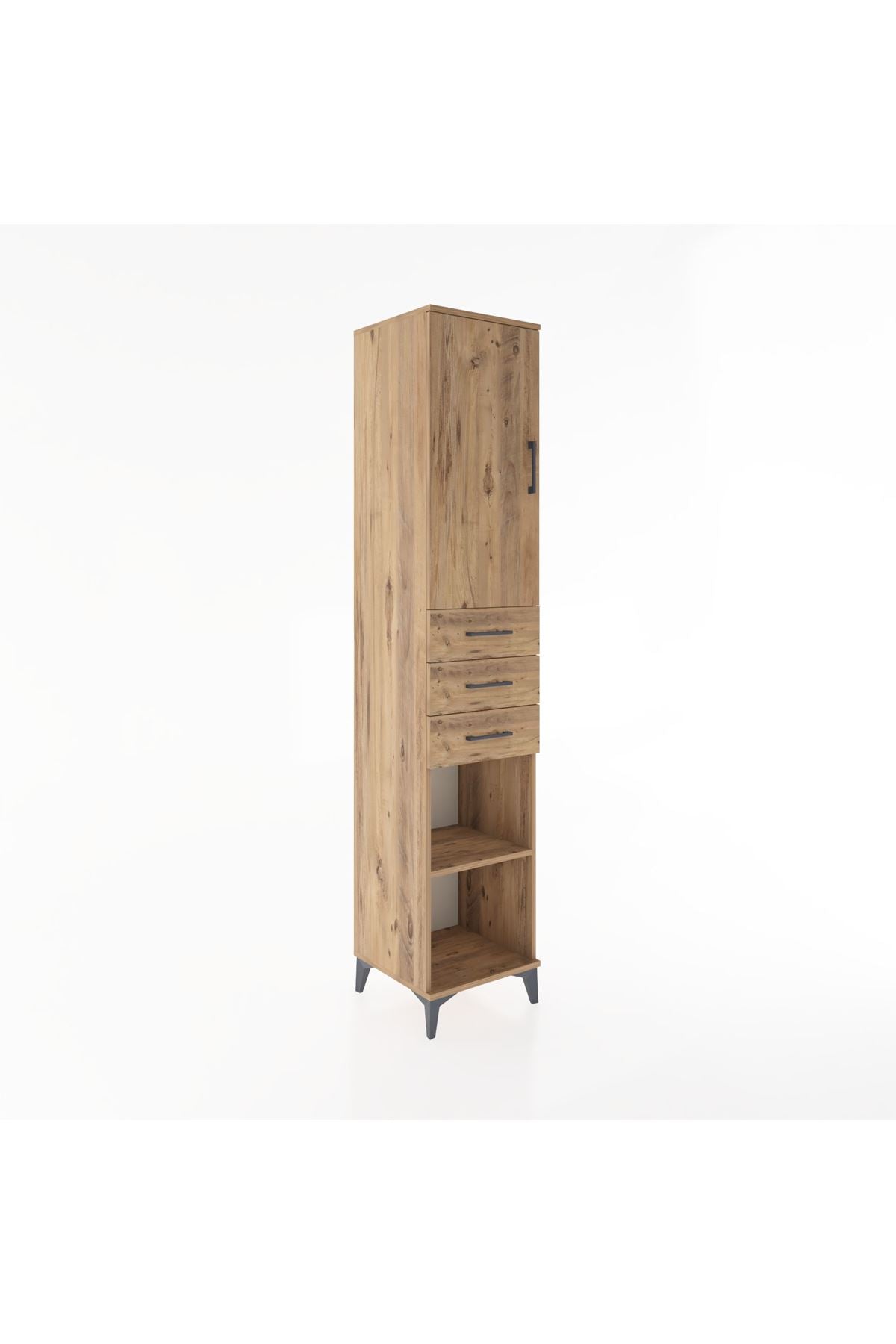 Hyperion Dolap 4 Raflı 3 Çekmeceli Tek Kapaklı 44x44x221 - S61M213V9B