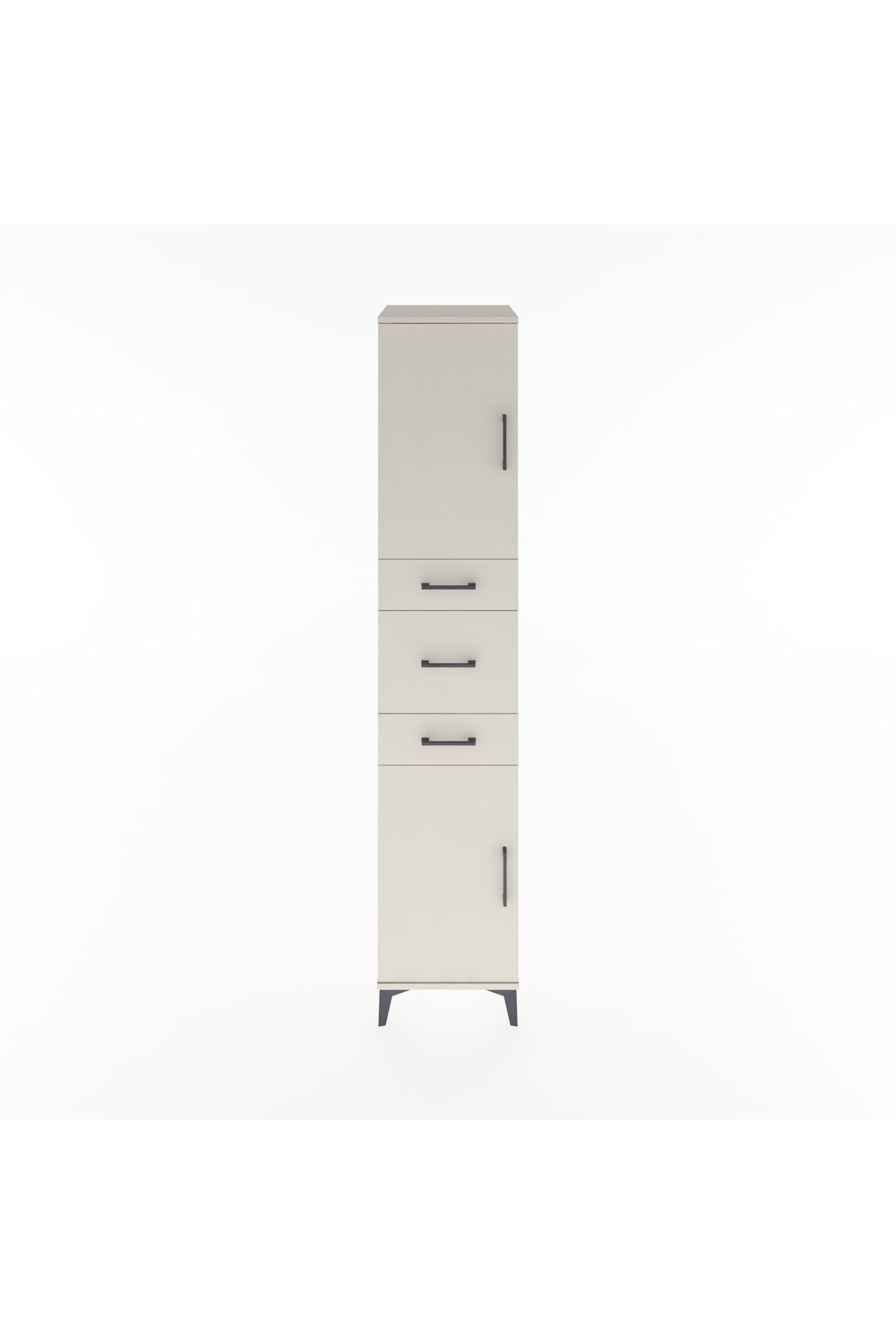 Hyperion Dolap 3 Raflı 3 Çekmeceli 2 Kapaklı 44x44x221 - S61M224V1B
