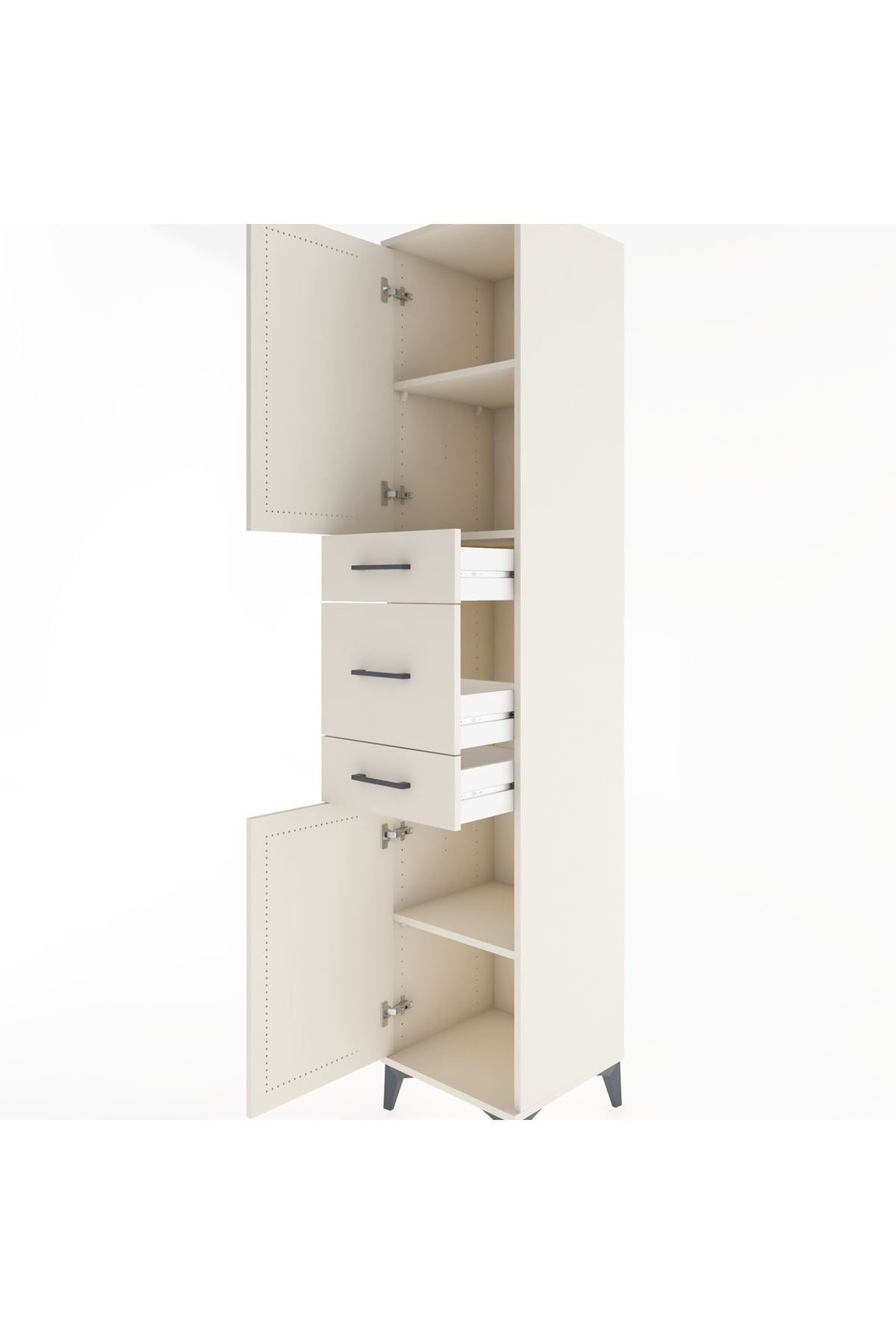 Hyperion Dolap 3 Raflı 3 Çekmeceli 2 Kapaklı 44x44x221 - S61M224V1B