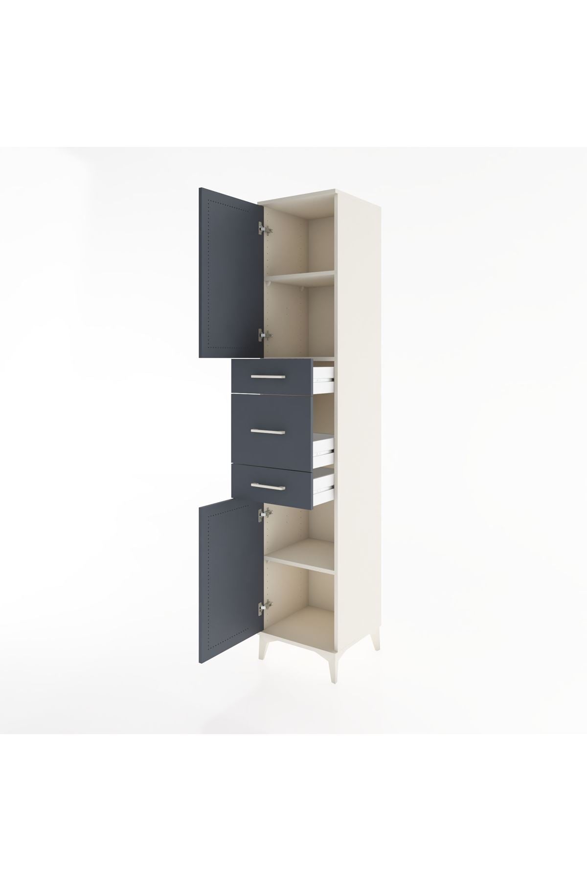 Hyperion Dolap 3 Raflı 3 Çekmeceli 2 Kapaklı 44x44x221 - S61M224V2B