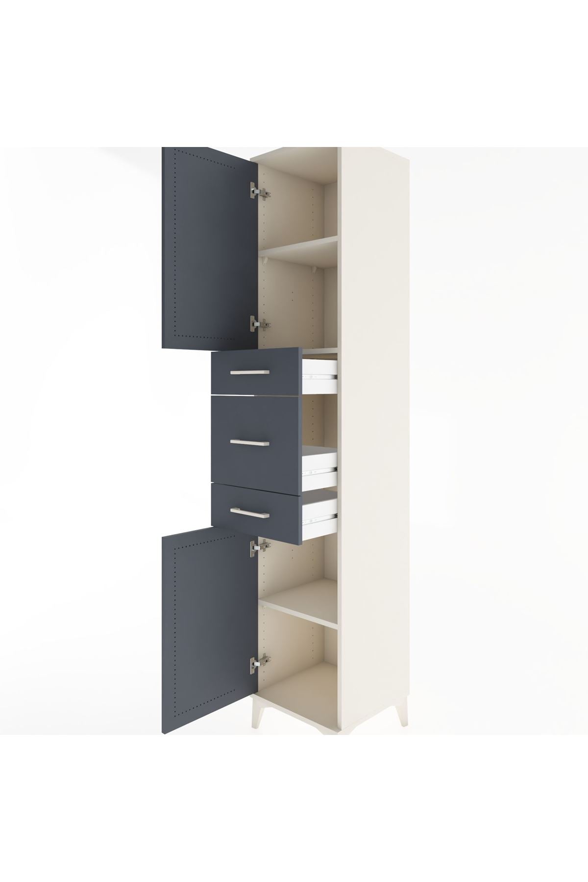Hyperion Dolap 3 Raflı 3 Çekmeceli 2 Kapaklı 44x44x221 - S61M224V2B