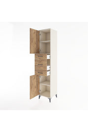 Hyperion Dolap 3 Raflı 3 Çekmeceli 2 Kapaklı 44x44x221 - S61M224V3B