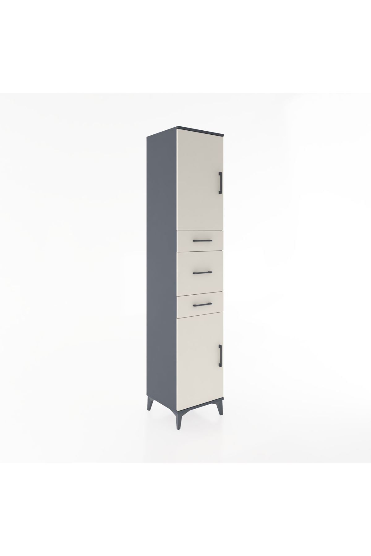 Hyperion Dolap 3 Raflı 3 Çekmeceli 2 Kapaklı 44x44x221 - S61M224V4B