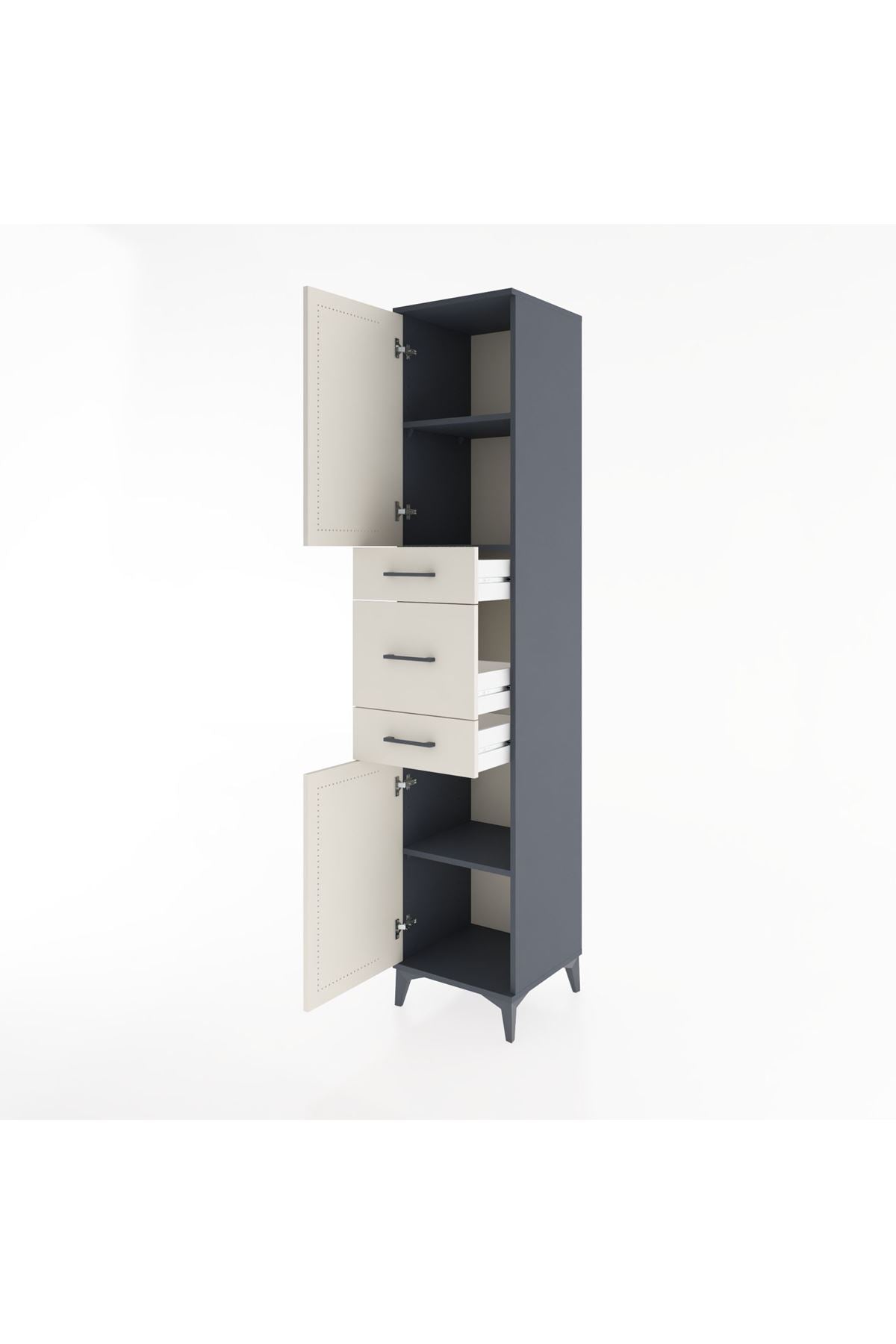 Hyperion Dolap 3 Raflı 3 Çekmeceli 2 Kapaklı 44x44x221 - S61M224V4B