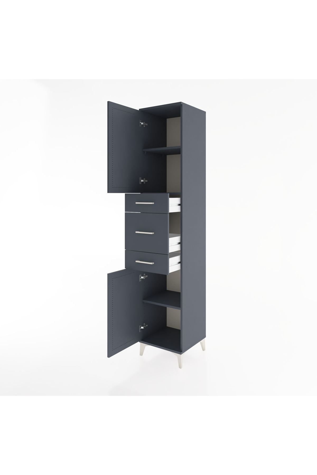 Hyperion Dolap 3 Raflı 3 Çekmeceli 2 Kapaklı 44x44x221 - S61M224V5B