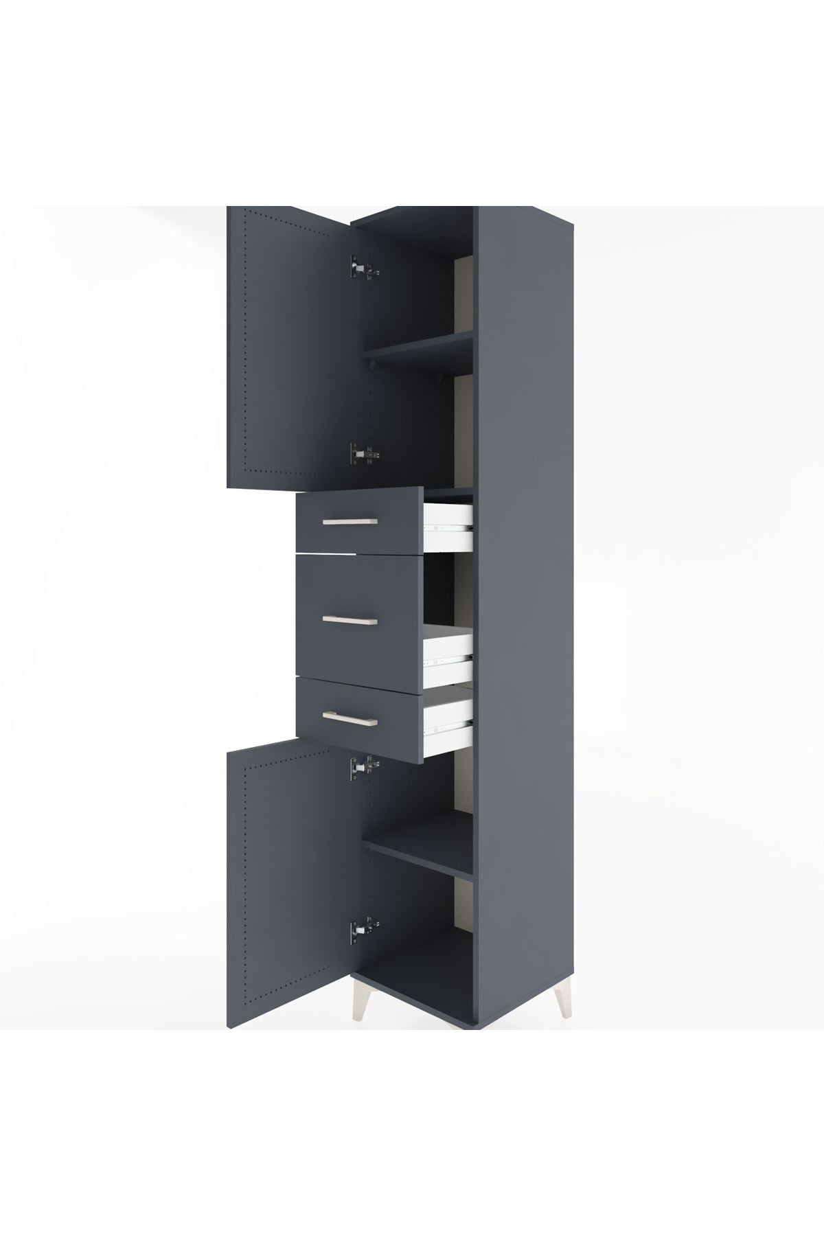 Hyperion Dolap 3 Raflı 3 Çekmeceli 2 Kapaklı 44x44x221 - S61M224V5B