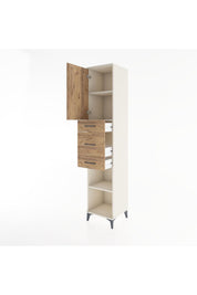 Hyperion Dolap 3 Raflı 3 Çekmeceli Tek Kapaklı 44x44x221 - S61M225V3B