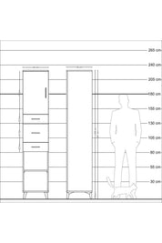 Hyperion Dolap 3 Raflı 3 Çekmeceli Tek Kapaklı 44x44x221 - S61M225V3B