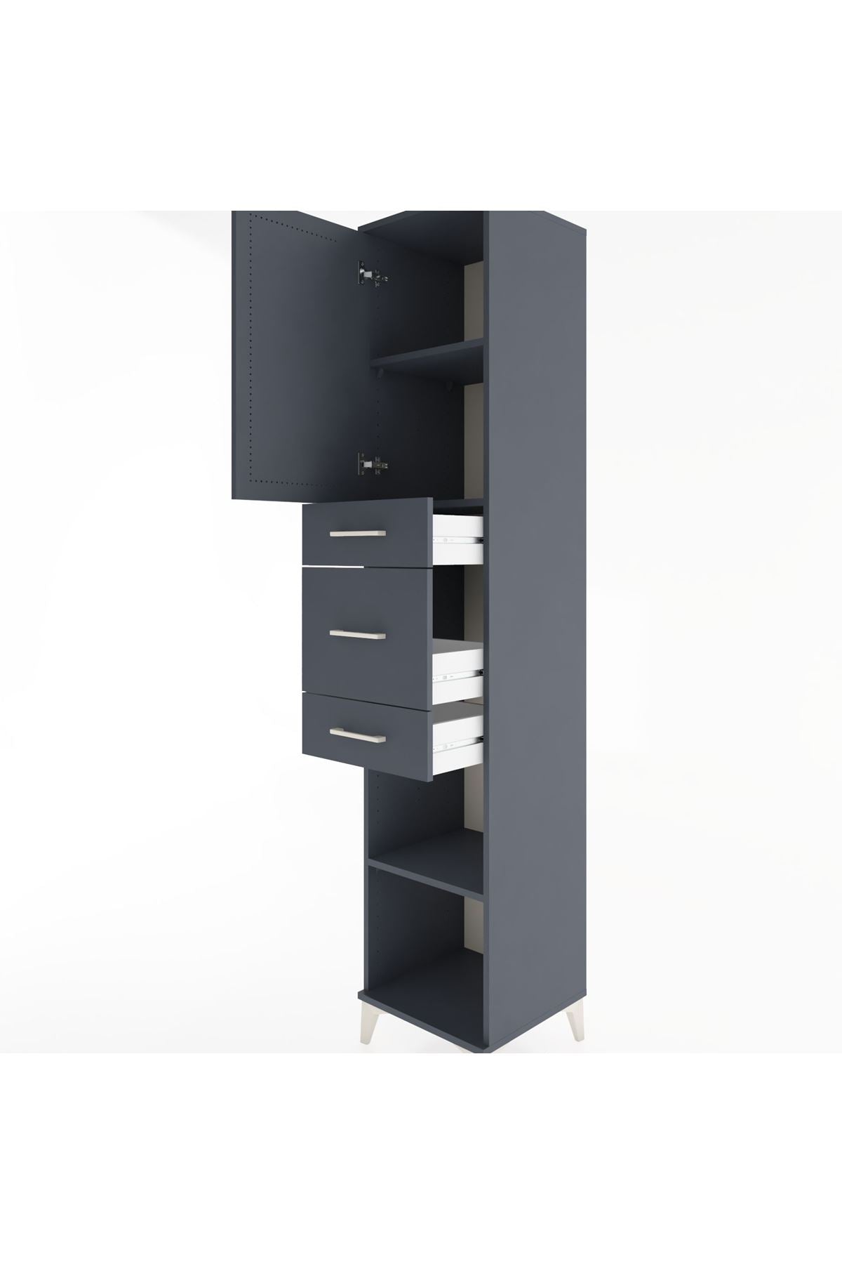 Hyperion Dolap 3 Raflı 3 Çekmeceli Tek Kapaklı 44x44x221 - S61M225V5B