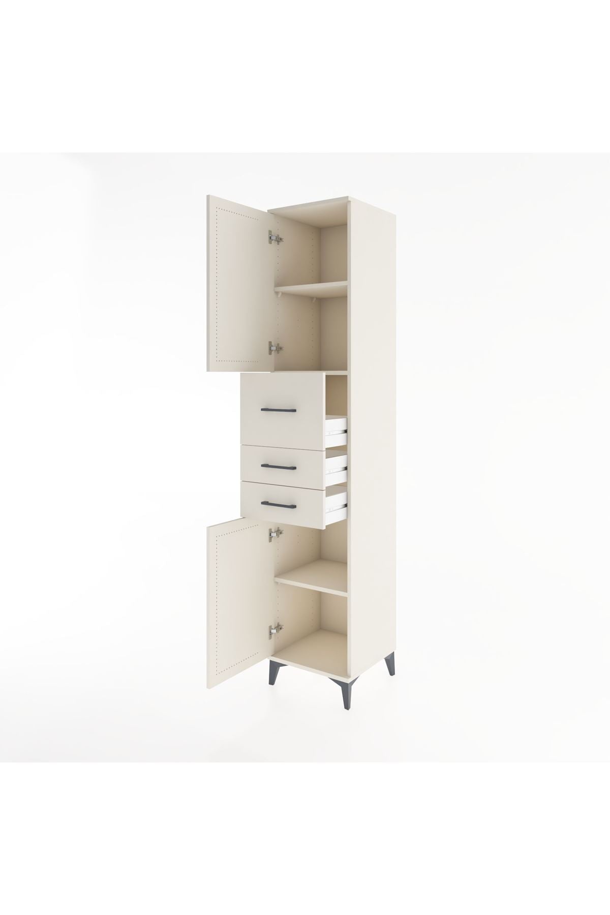 Hyperion Dolap 3 Raflı 3 Çekmeceli 2 Kapaklı 44x44x221 - S61M227V1B