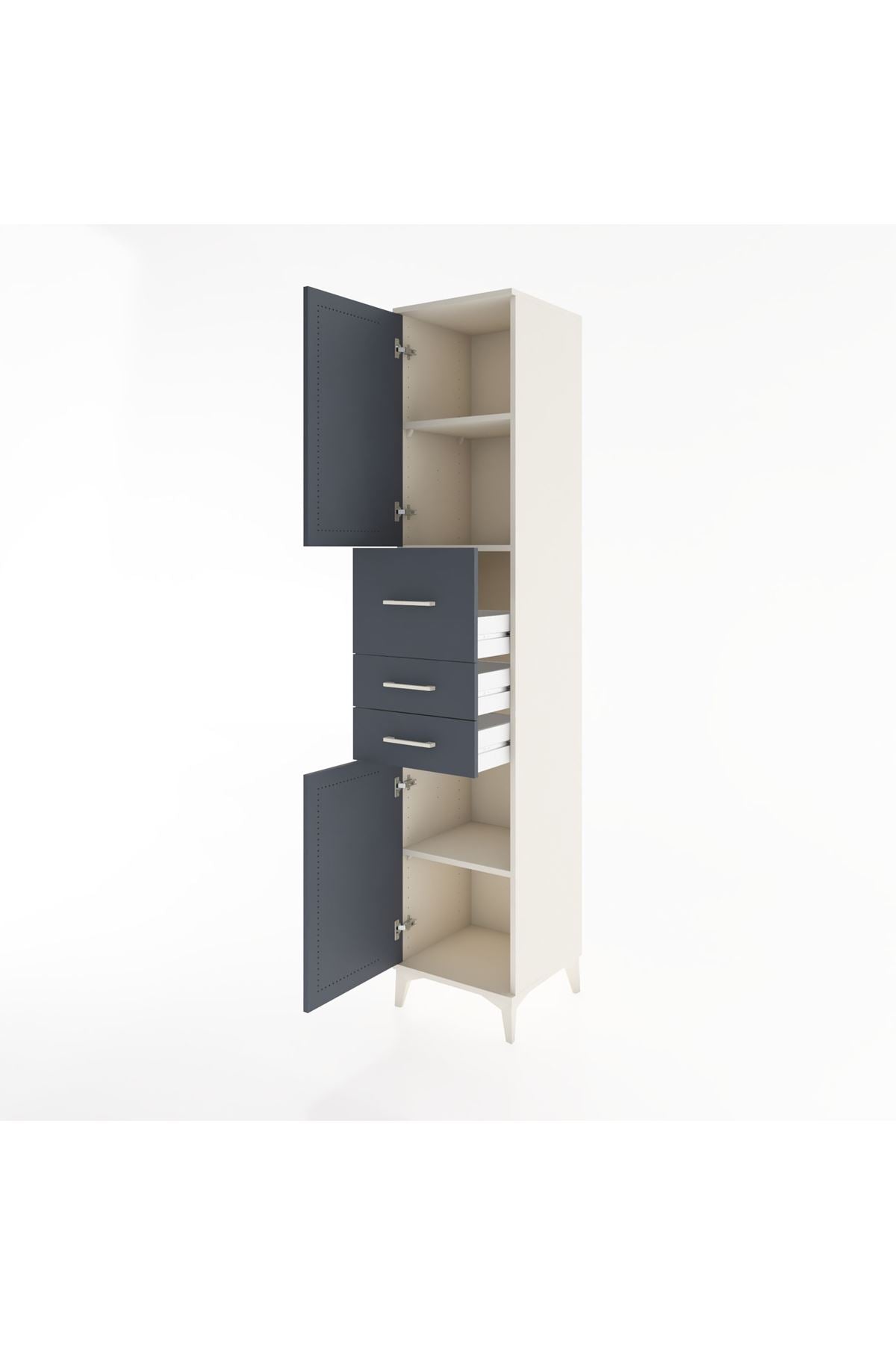 Hyperion Dolap 3 Raflı 3 Çekmeceli 2 Kapaklı 44x44x221 - S61M227V2B