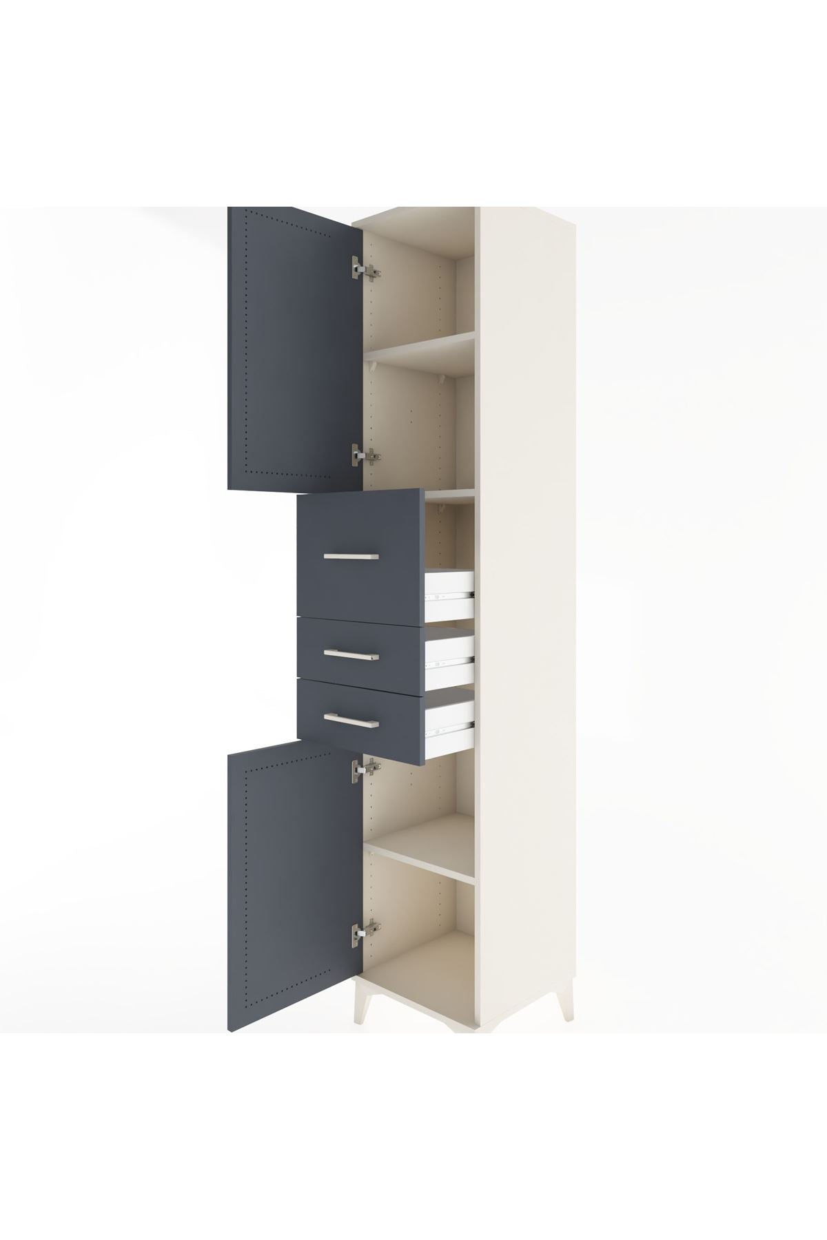 Hyperion Dolap 3 Raflı 3 Çekmeceli 2 Kapaklı 44x44x221 - S61M227V2B