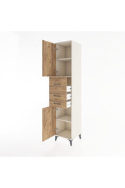 Hyperion Dolap 3 Raflı 3 Çekmeceli 2 Kapaklı 44x44x221 - S61M227V3B