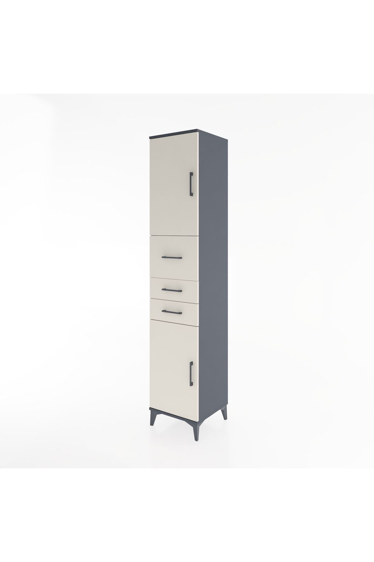 Hyperion Dolap 3 Raflı 3 Çekmeceli 2 Kapaklı 44x44x221 - S61M227V4B