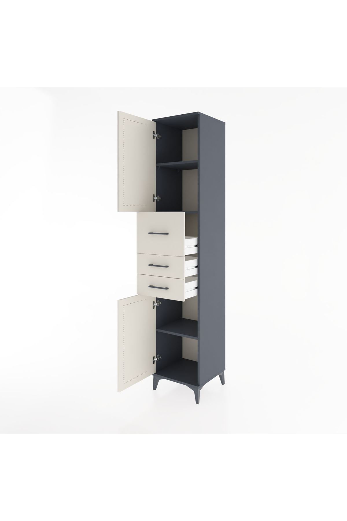 Hyperion Dolap 3 Raflı 3 Çekmeceli 2 Kapaklı 44x44x221 - S61M227V4B