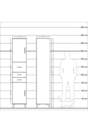 Hyperion Dolap 3 Raflı 3 Çekmeceli 2 Kapaklı 44x44x221 - S61M227V4B