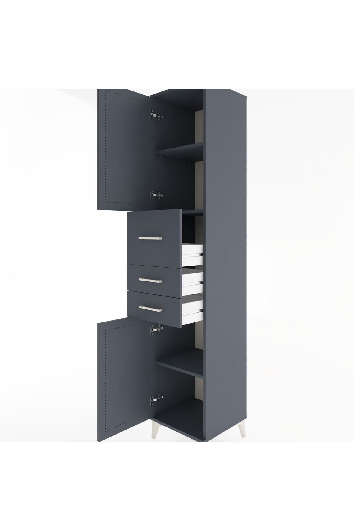 Hyperion Dolap 3 Raflı 3 Çekmeceli 2 Kapaklı 44x44x221 - S61M227V5B