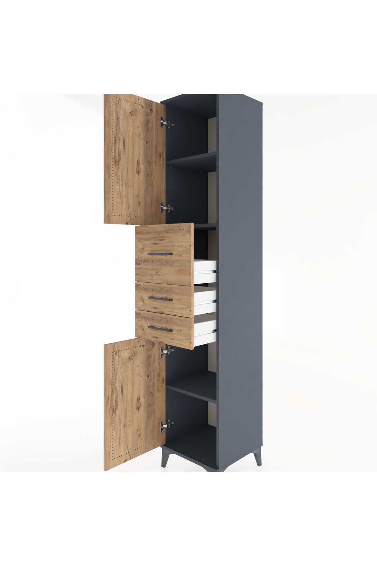 Hyperion Dolap 3 Raflı 3 Çekmeceli 2 Kapaklı 44x44x221 - S61M227V6B