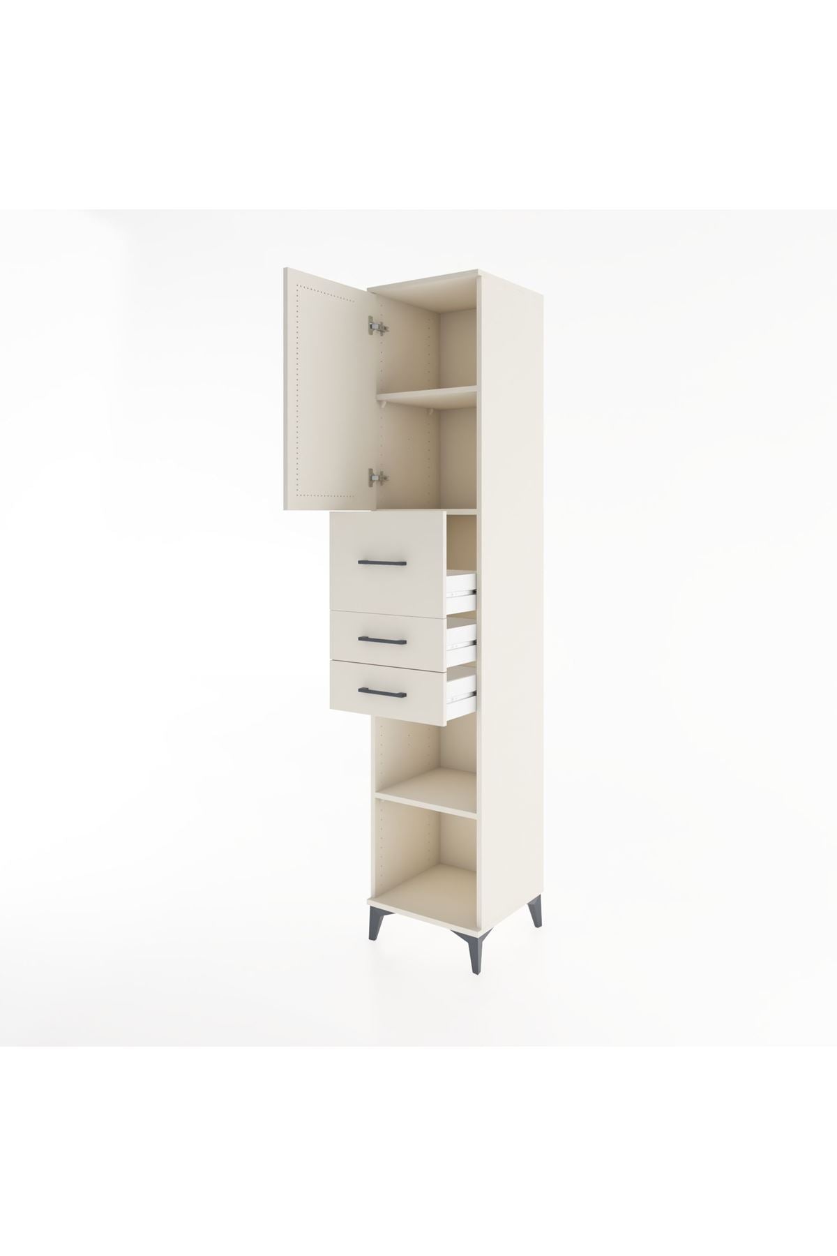 Hyperion Dolap 3 Raflı 3 Çekmeceli Tek Kapaklı 44x44x221 - S61M228V1B
