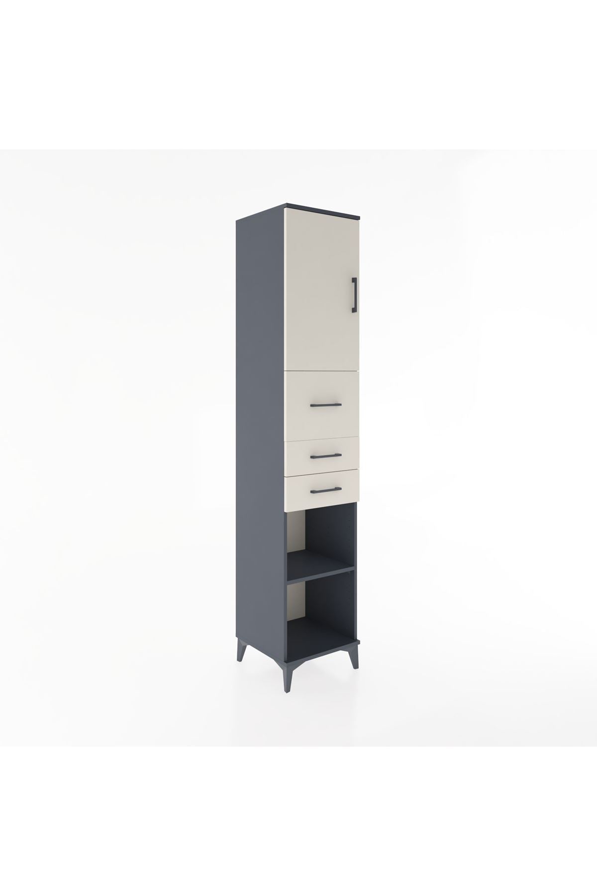 Hyperion Dolap 3 Raflı 3 Çekmeceli Tek Kapaklı 44x44x221 - S61M228V4B