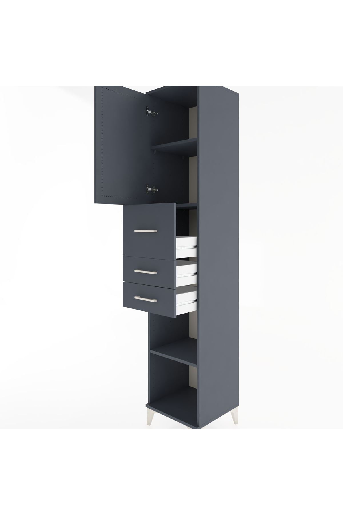 Hyperion Dolap 3 Raflı 3 Çekmeceli Tek Kapaklı 44x44x221 - S61M228V5B