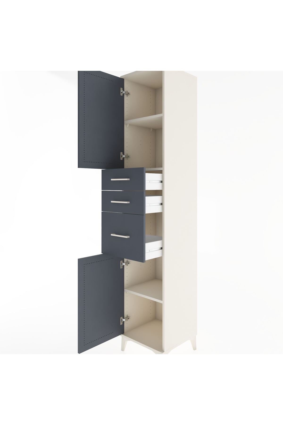 Hyperion Dolap 3 Raflı 3 Çekmeceli 2 Kapaklı 44x44x221 - S61M230V2B
