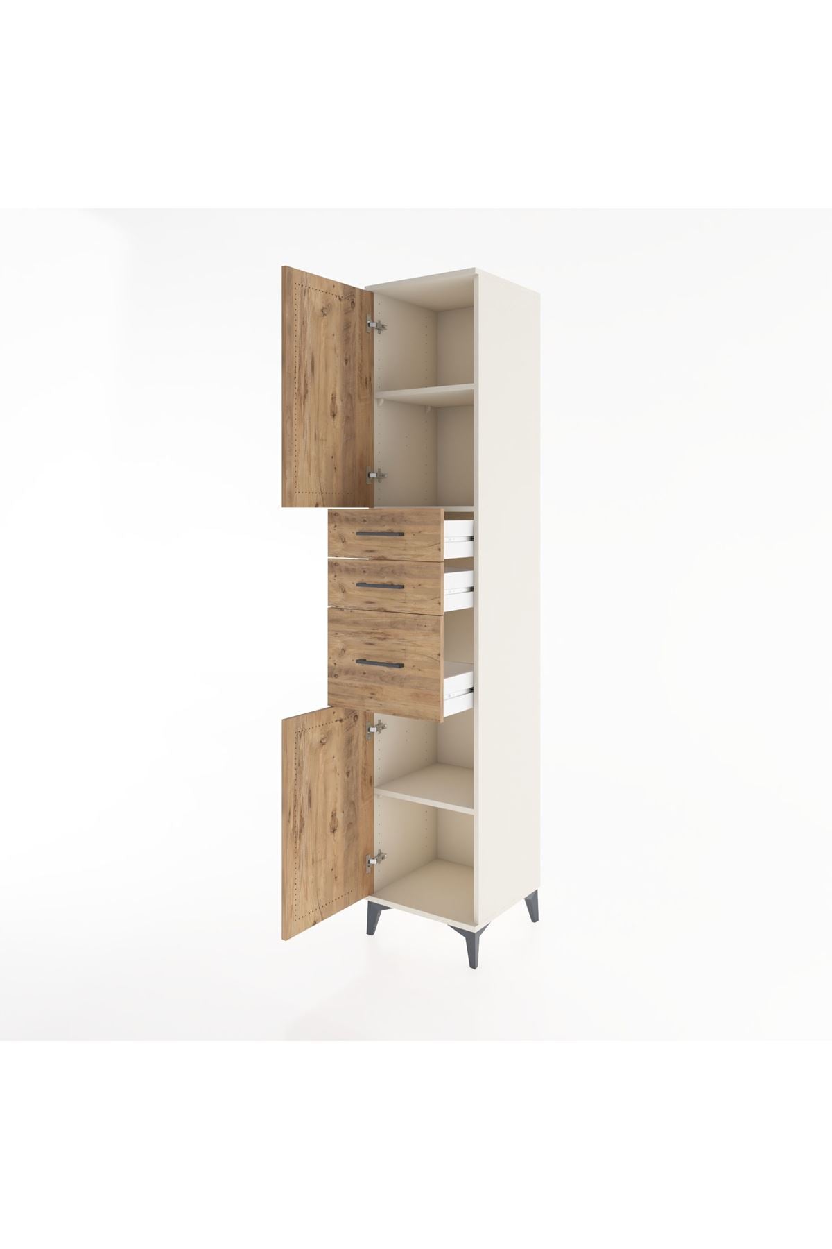 Hyperion Dolap 3 Raflı 3 Çekmeceli 2 Kapaklı 44x44x221 - S61M230V3B