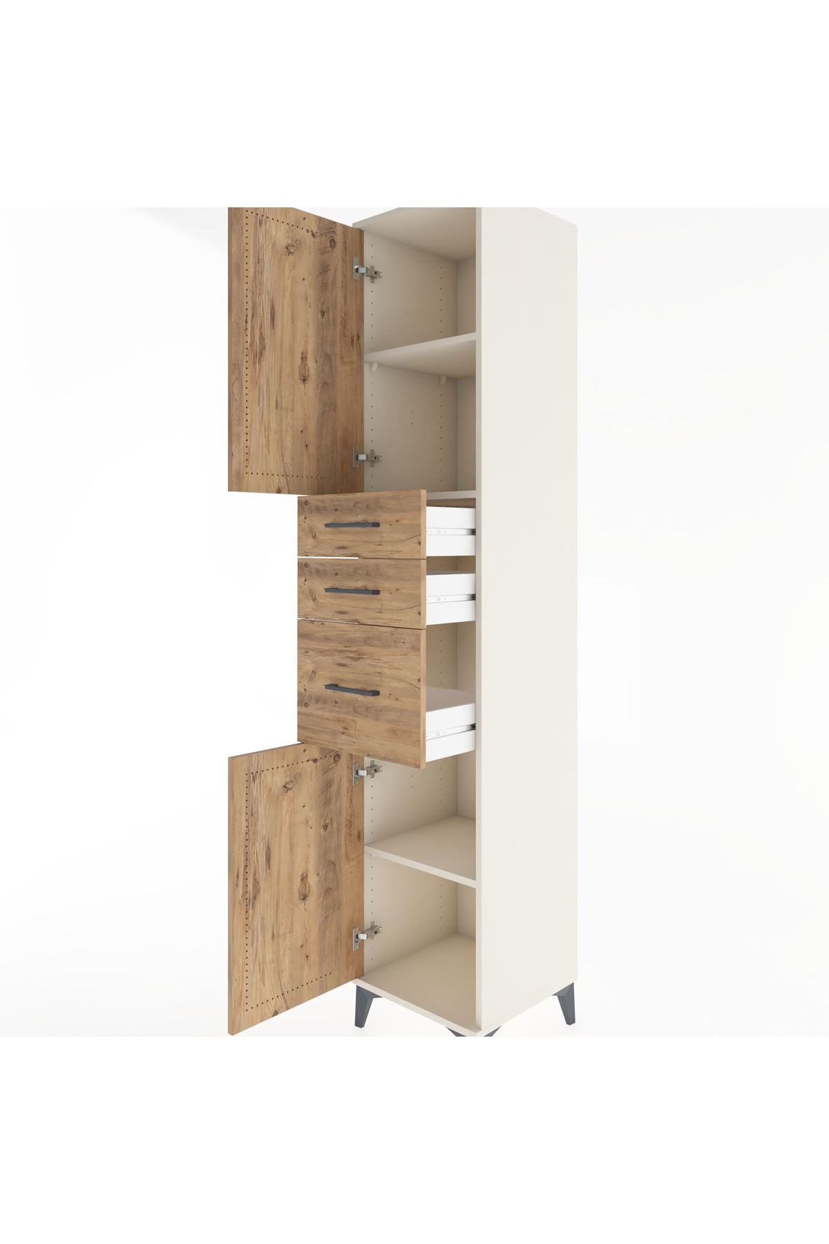 Hyperion Dolap 3 Raflı 3 Çekmeceli 2 Kapaklı 44x44x221 - S61M230V3B