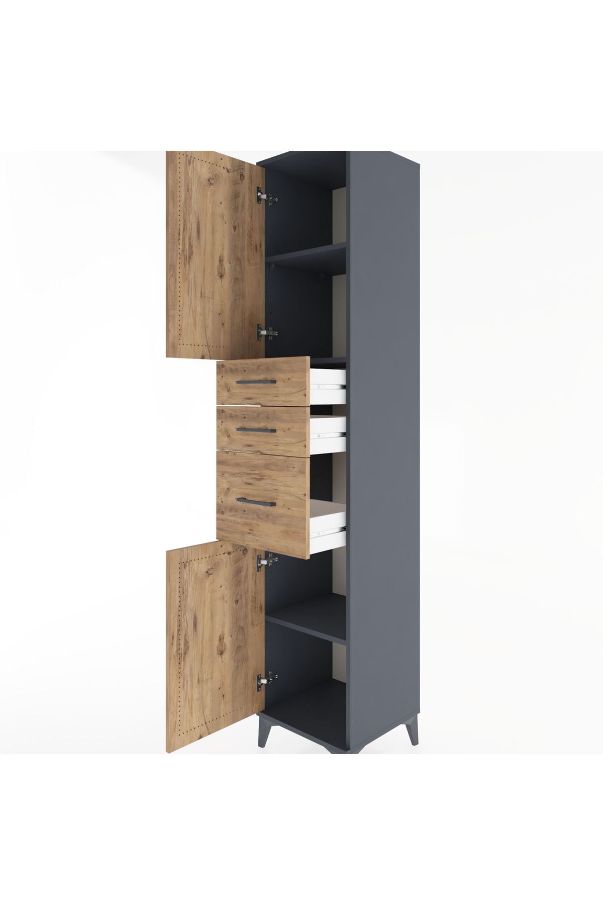 Hyperion Dolap 3 Raflı 3 Çekmeceli 2 Kapaklı 44x44x221 - S61M230V6B
