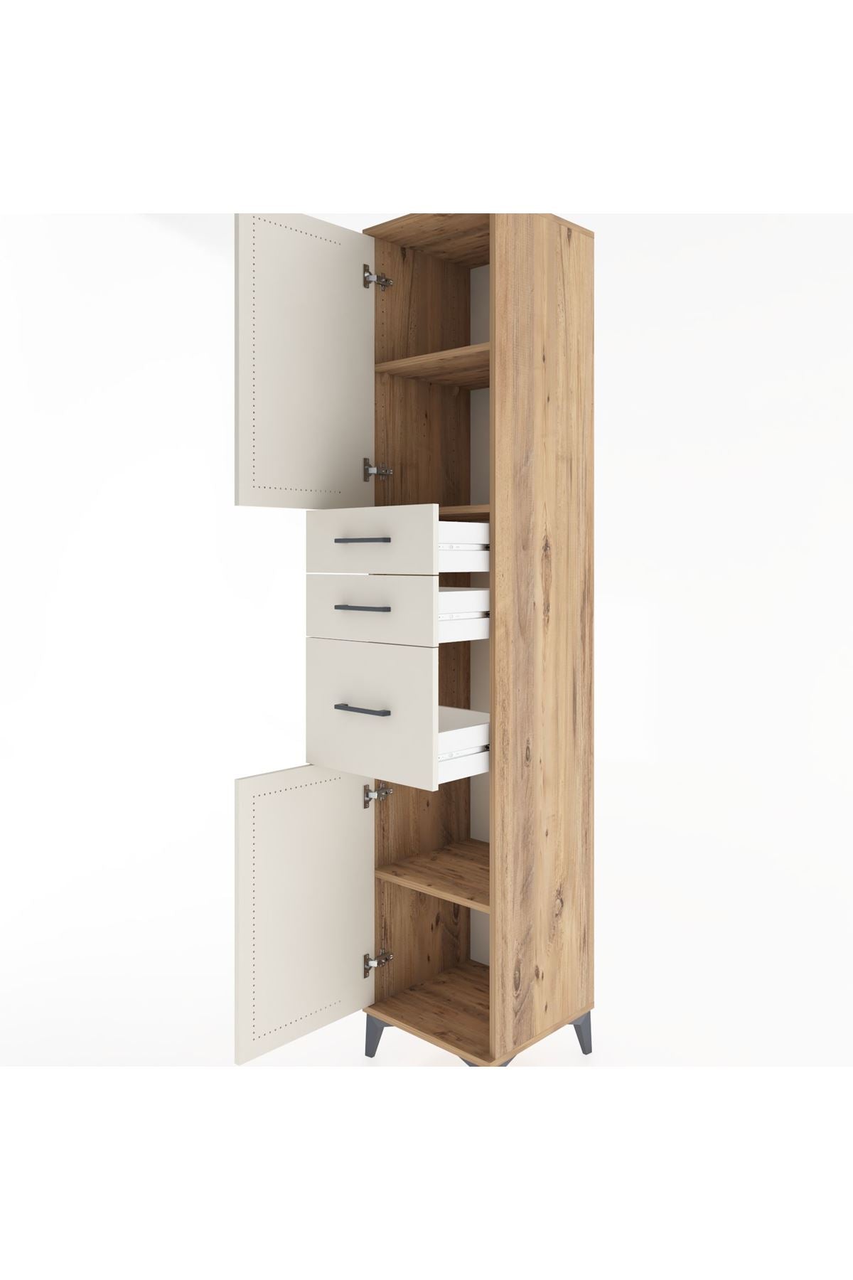 Hyperion Dolap 3 Raflı 3 Çekmeceli 2 Kapaklı 44x44x221 - S61M230V7B