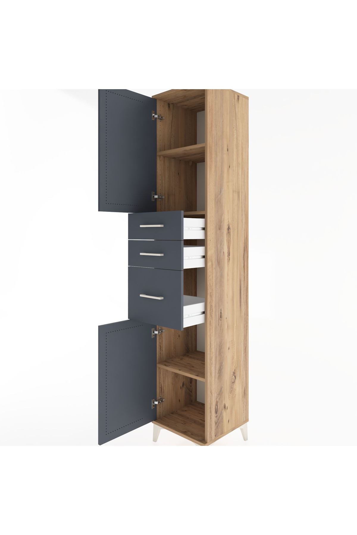 Hyperion Dolap 3 Raflı 3 Çekmeceli 2 Kapaklı 44x44x221 - S61M230V8B