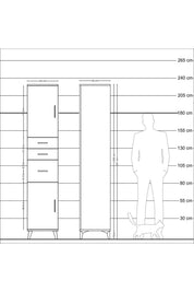Hyperion Dolap 3 Raflı 3 Çekmeceli 2 Kapaklı 44x44x221 - S61M230V9B