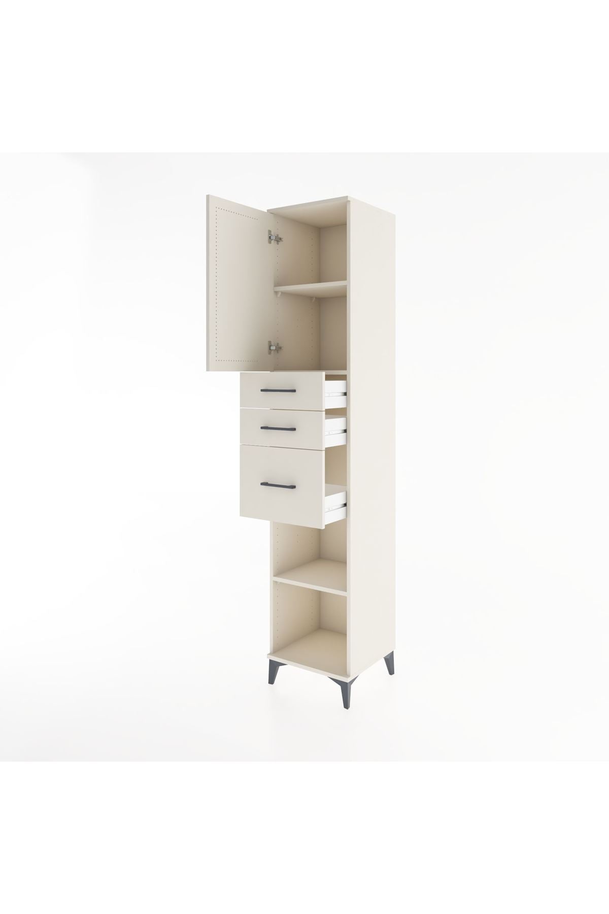 Hyperion Dolap 3 Raflı 3 Çekmeceli Tek Kapaklı 44x44x221 - S61M231V1B