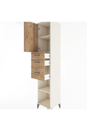 Hyperion Dolap 3 Raflı 3 Çekmeceli Tek Kapaklı 44x44x221 - S61M231V3B