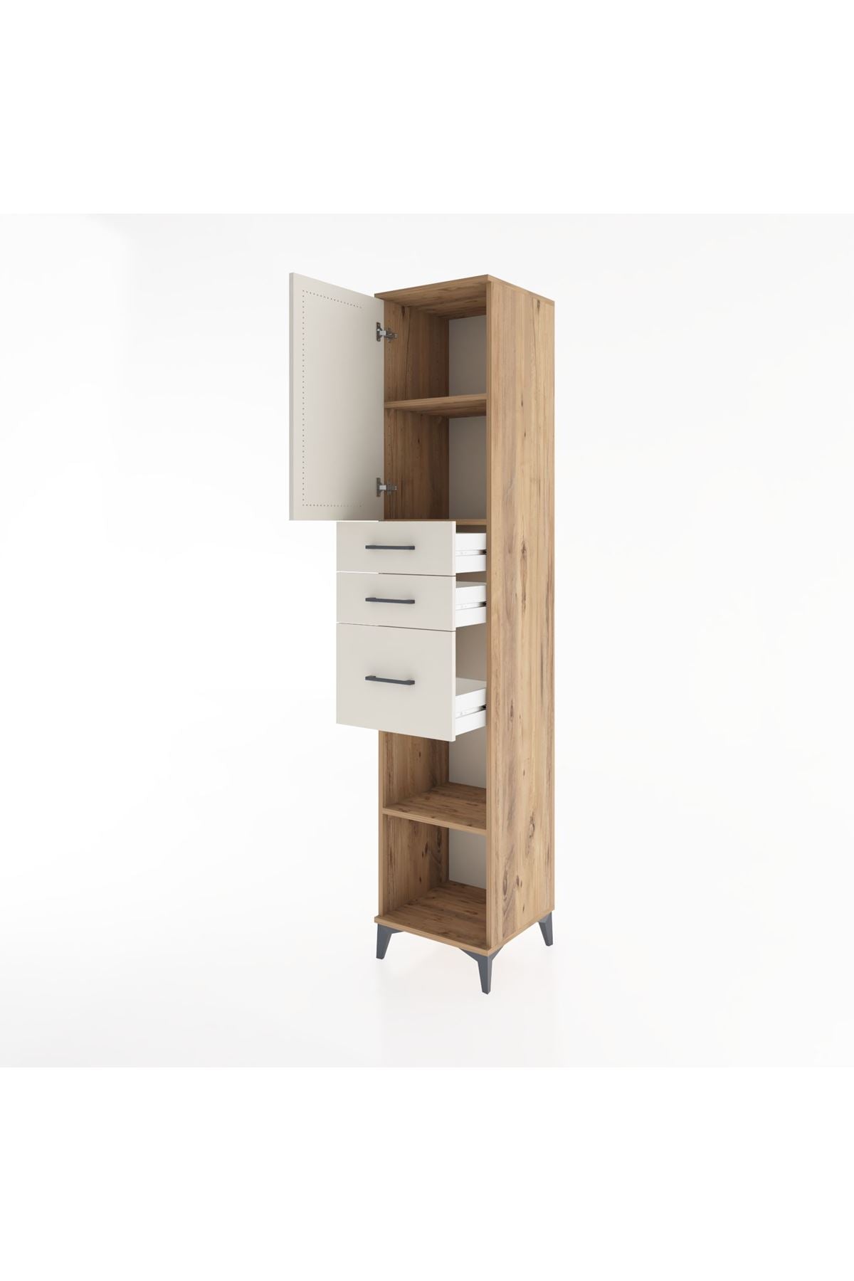 Hyperion Dolap 3 Raflı 3 Çekmeceli Tek Kapaklı 44x44x221 - S61M231V7B