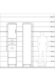 Hyperion Dolap 3 Raflı 3 Çekmeceli Tek Kapaklı 44x44x221 - S61M231V8B