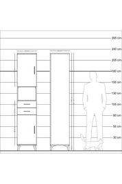 Hyperion Dolap 4 Raflı 2 Çekmeceli 2 Kapaklı 44x44x221 - S61M233V1B