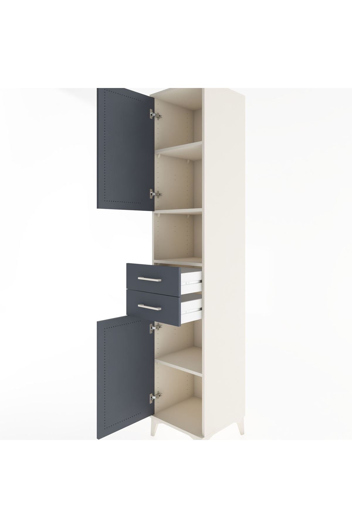 Hyperion Dolap 4 Raflı 2 Çekmeceli 2 Kapaklı 44x44x221 - S61M233V2B