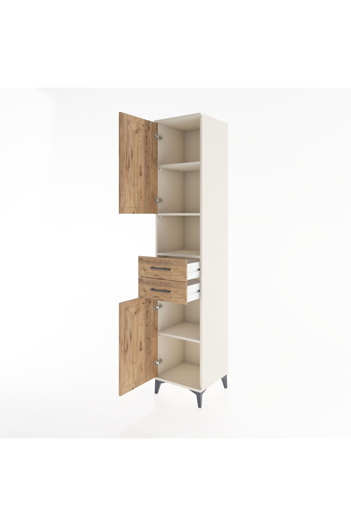 Hyperion Dolap 4 Raflı 2 Çekmeceli 2 Kapaklı 44x44x221 - S61M233V3B