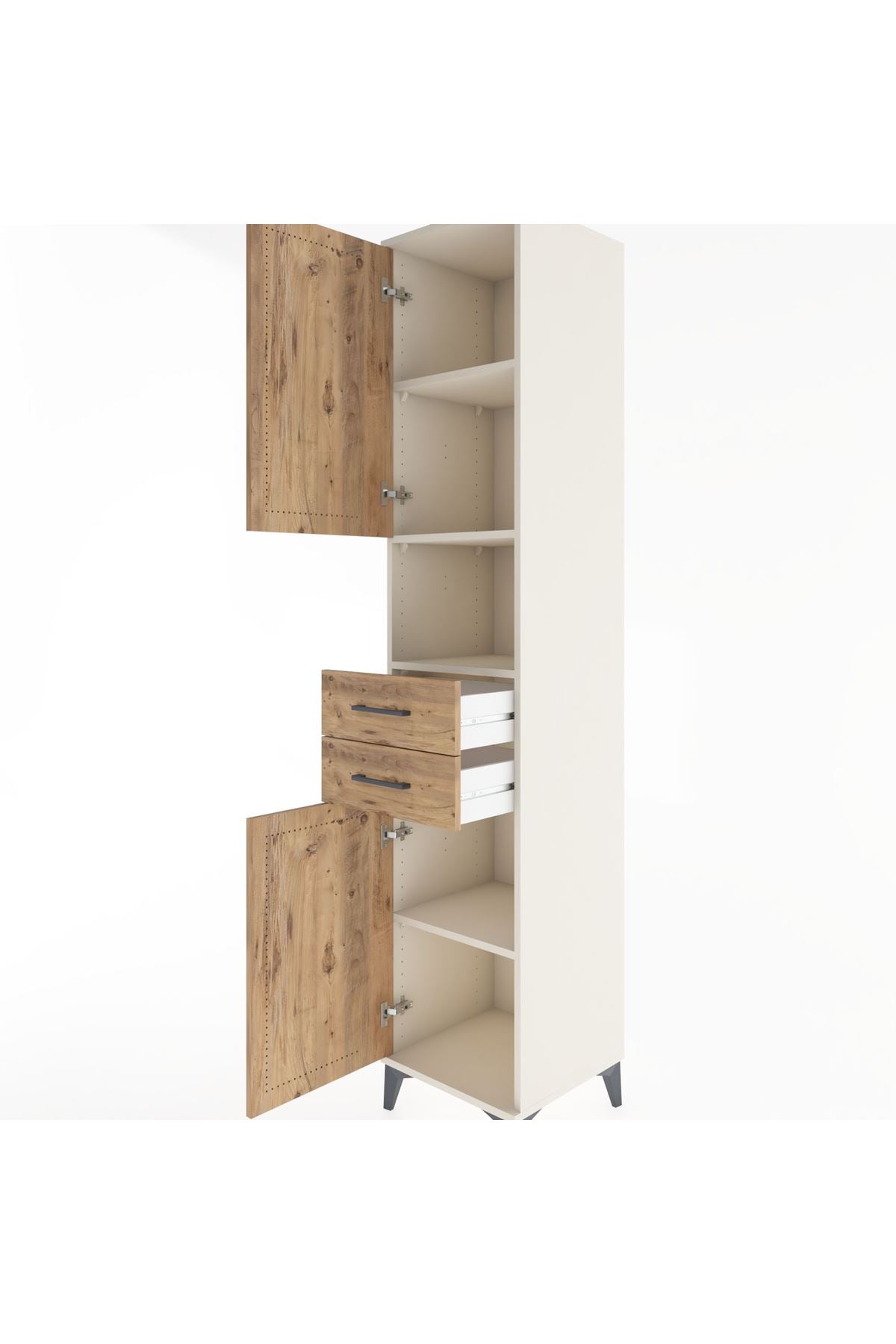 Hyperion Dolap 4 Raflı 2 Çekmeceli 2 Kapaklı 44x44x221 - S61M233V3B