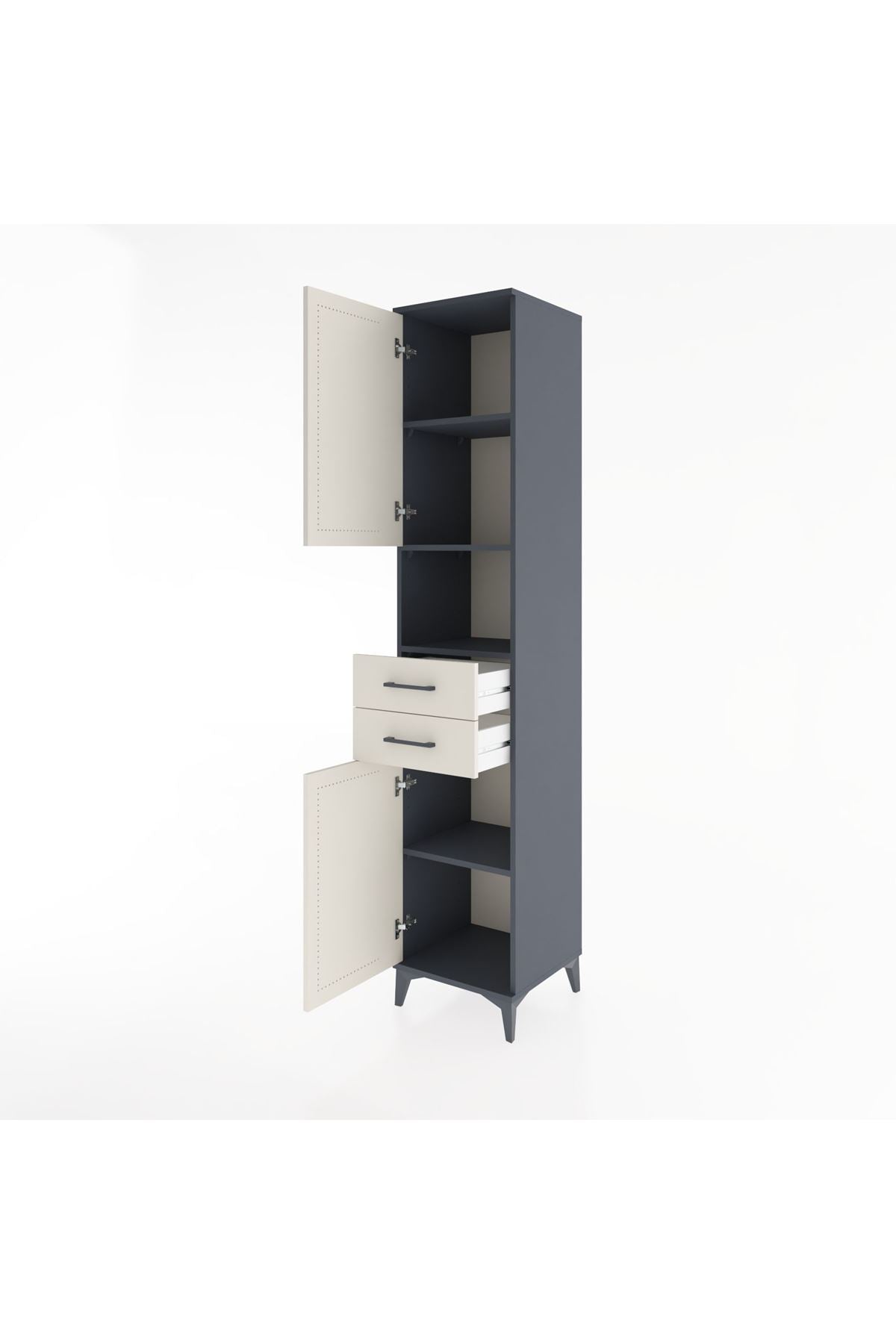 Hyperion Dolap 4 Raflı 2 Çekmeceli 2 Kapaklı 44x44x221 - S61M233V4B